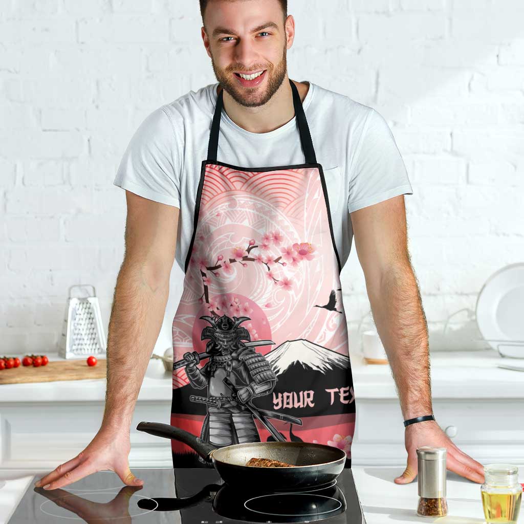 Personalised Japan Samurai Warrior Apron Japanese Cherry Blossom Polynesian Pattern LT14 - Polynesian Pride
