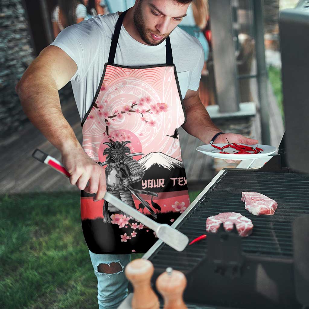 Personalised Japan Samurai Warrior Apron Japanese Cherry Blossom Polynesian Pattern LT14 - Polynesian Pride