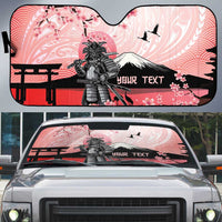 Personalised Japan Samurai Warrior Auto Sun Shade Japanese Cherry Blossom Polynesian Pattern LT14 Pink - Polynesian Pride