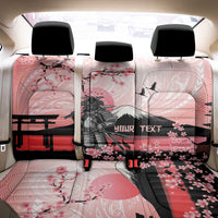 Personalised Japan Samurai Warrior Back Car Seat Cover Japanese Cherry Blossom Polynesian Pattern - Polynesian Pride