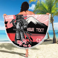 Personalised Japan Samurai Warrior Beach Blanket Japanese Cherry Blossom Polynesian Pattern LT14 - Polynesian Pride