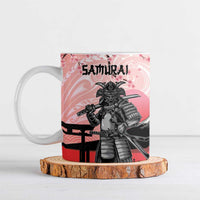 Personalised Japan Samurai Warrior Ceramic Mug Japanese Cherry Blossom Polynesian Pattern - Polynesian Pride