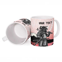 Personalised Japan Samurai Warrior Ceramic Mug Japanese Cherry Blossom Polynesian Pattern - Polynesian Pride