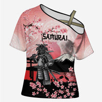 Personalised Japan Samurai Warrior Cross Shoulder Shirt Japanese Cherry Blossom Polynesian Pattern LT14 Female Pink - Polynesian Pride
