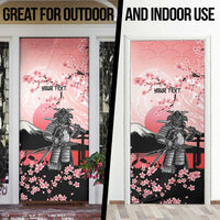 Personalised Japan Samurai Warrior Door Cover Japanese Cherry Blossom Polynesian Pattern LT14 - Polynesian Pride