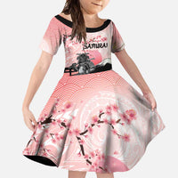 Personalised Japan Samurai Warrior Family Matching Short Sleeve Bodycon Dress and Hawaiian Shirt Japanese Cherry Blossom Polynesian Pattern - Polynesian Pride