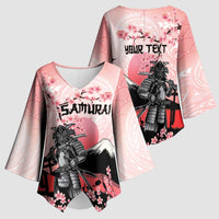 Personalised Japan Samurai Warrior Kimono Sleeve Blouse Japanese Cherry Blossom Polynesian Pattern LT14 - Polynesian Pride