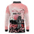 Personalised Japan Samurai Warrior Long Sleeve Polo Shirt Japanese Cherry Blossom Polynesian Pattern - Polynesian Pride