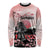 Personalised Japan Samurai Warrior Long Sleeve Shirt Japanese Cherry Blossom Polynesian Pattern - Polynesian Pride