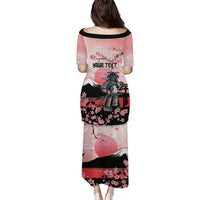 Personalised Japan Samurai Warrior Puletasi Japanese Cherry Blossom Polynesian Pattern - Polynesian Pride