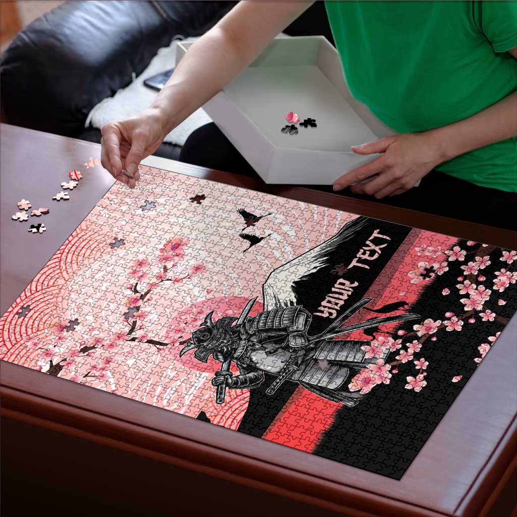 Personalised Japan Samurai Warrior Puzzle Japanese Cherry Blossom Polynesian Pattern LT14 - Polynesian Pride