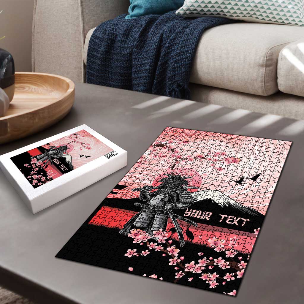 Personalised Japan Samurai Warrior Puzzle Japanese Cherry Blossom Polynesian Pattern LT14 - Polynesian Pride