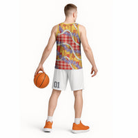Hawaii Kahili Palaka Motifs Basketball Jersey Hawaiian Honohono Pikake Lei