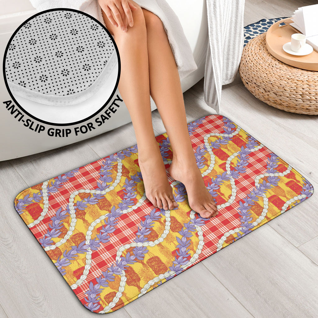 Hawaii Kahili Palaka Motifs Bathroom Set Hawaiian Honohono Pikake Lei