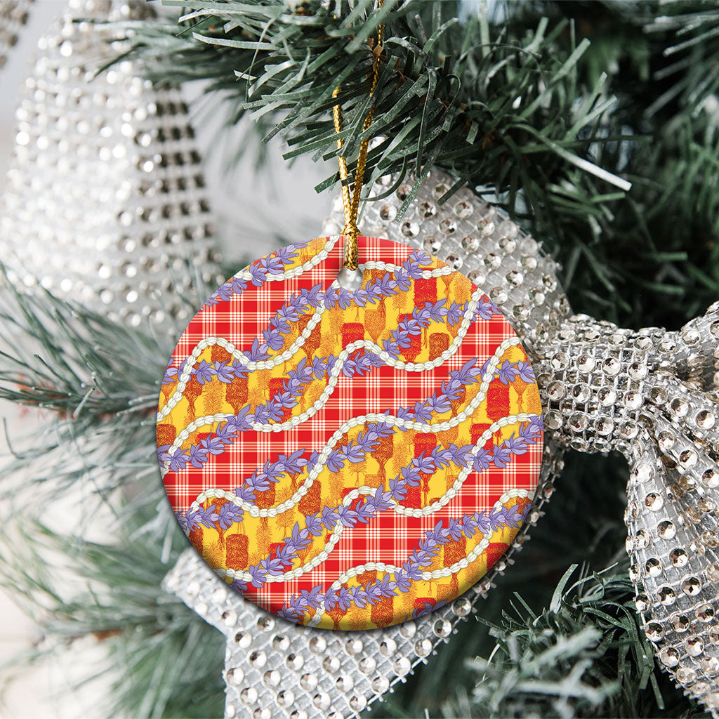 Hawaii Kahili Palaka Motifs Ceramic Ornament Hawaiian Honohono Pikake Lei LT14 - Polynesian Pride