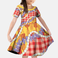 Hawaii Kahili Palaka Motifs Family Matching Off Shoulder Maxi Dress and Hawaiian Shirt Hawaiian Honohono Pikake Lei