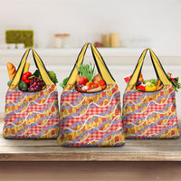 Hawaii Kahili Palaka Motifs Grocery Bag Hawaiian Honohono Pikake Lei