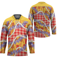 Hawaii Kahili Palaka Motifs Hockey Jersey Hawaiian Honohono Pikake Lei