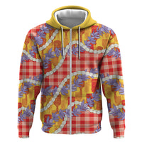 Hawaii Kahili Palaka Motifs Hoodie Hawaiian Honohono Pikake Lei