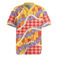 Hawaii Kahili Palaka Motifs Rugby Jersey Hawaiian Honohono Pikake Lei