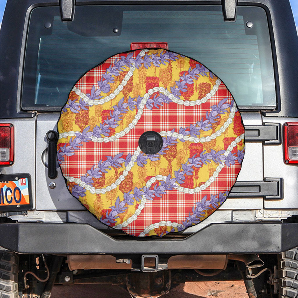 Hawaii Kahili Palaka Motifs Spare Tire Cover Hawaiian Honohono Pikake Lei