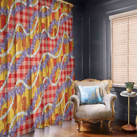 Hawaii Kahili Palaka Motifs Window Curtain Hawaiian Honohono Pikake Lei