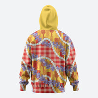 Hawaii Kahili Palaka Motifs Zip Hoodie Hawaiian Honohono Pikake Lei
