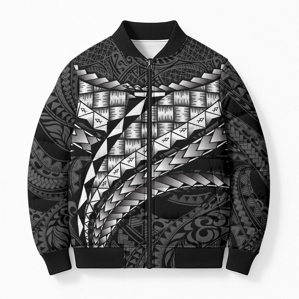 Hawaii Lauhala Tattoo Bomber Puffer Jacket Hawaiian Hala Leaf Weaving