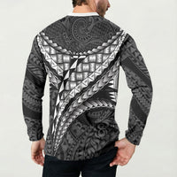 Hawaii Lauhala Tattoo Button Sweatshirt Hawaiian Hala Leaf Weaving