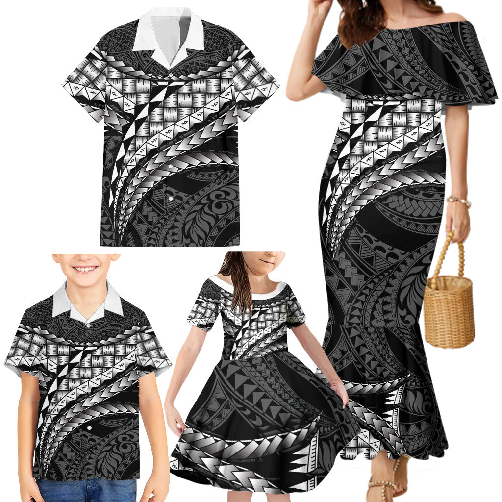 Hawaii Lauhala Tattoo Family Matching Mermaid Dress and Hawaiian Shirt Hawaiian Hala Leaf Weaving