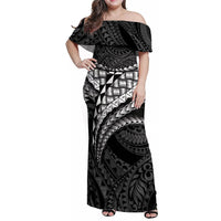 Hawaii Lauhala Tattoo Family Matching Off Shoulder Maxi Dress and Hawaiian Shirt Hawaiian Hala Leaf Weaving