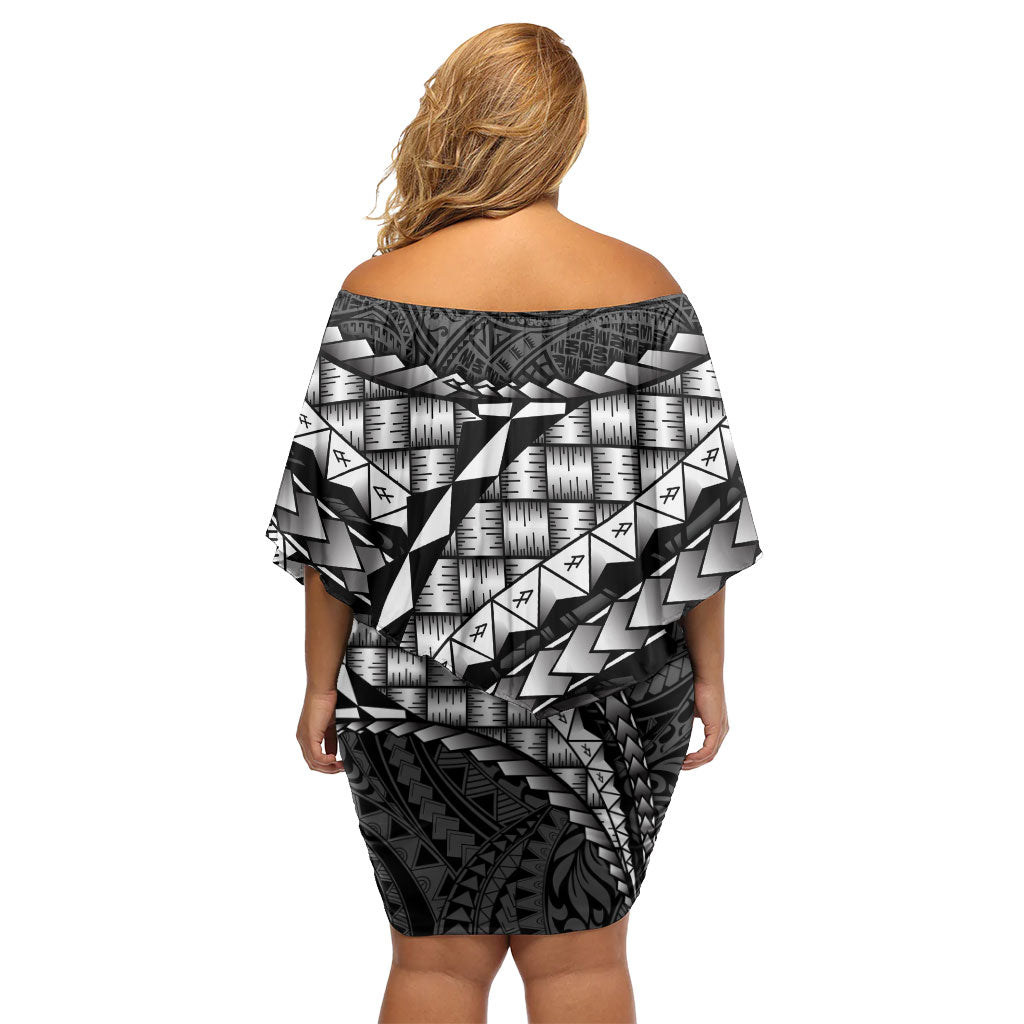 Hawaii Lauhala Tattoo Family Matching Off Shoulder Short Dress and Hawaiian Shirt Hawaiian Hala Leaf Weaving