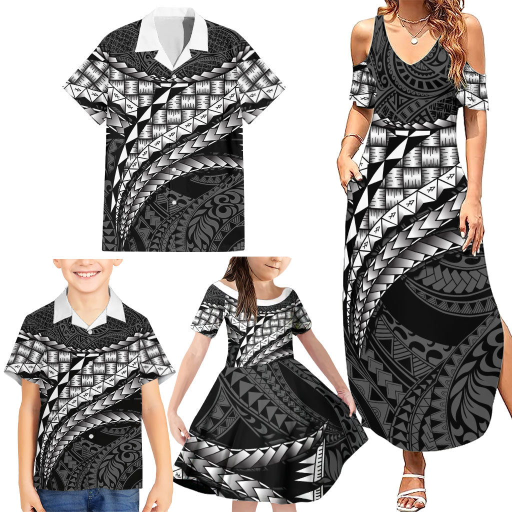 Hawaii Lauhala Tattoo Family Matching Summer Maxi Dress and Hawaiian Shirt Hawaiian Hala Leaf Weaving