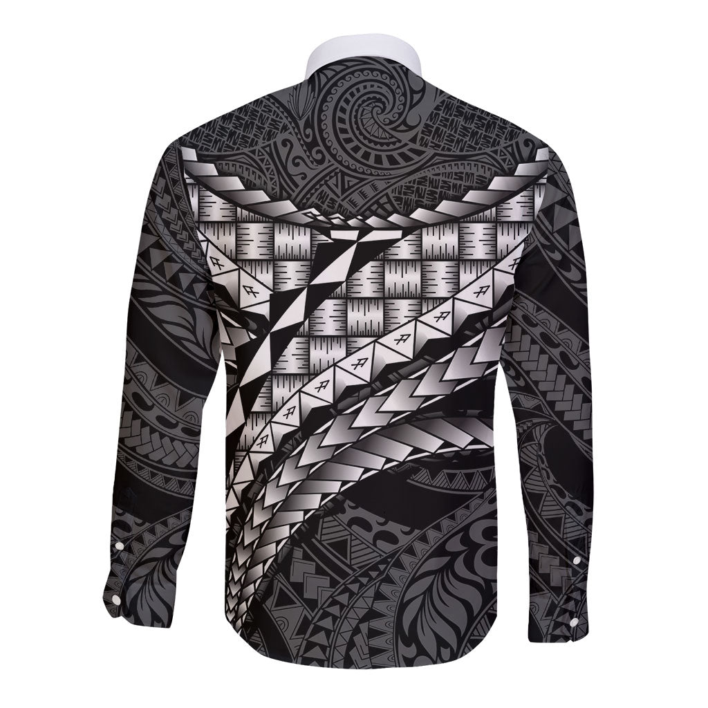 Hawaii Lauhala Tattoo Long Sleeve Button Shirt Hawaiian Hala Leaf Weaving
