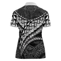 Hawaii Lauhala Tattoo Women Polo Shirt Hawaiian Hala Leaf Weaving