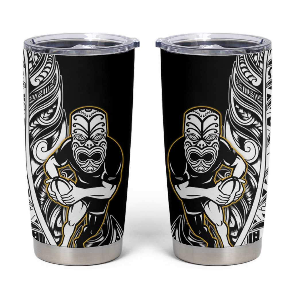 New Zealand Silver Fern Rugby Tumbler Cup All Black Maori Version Black