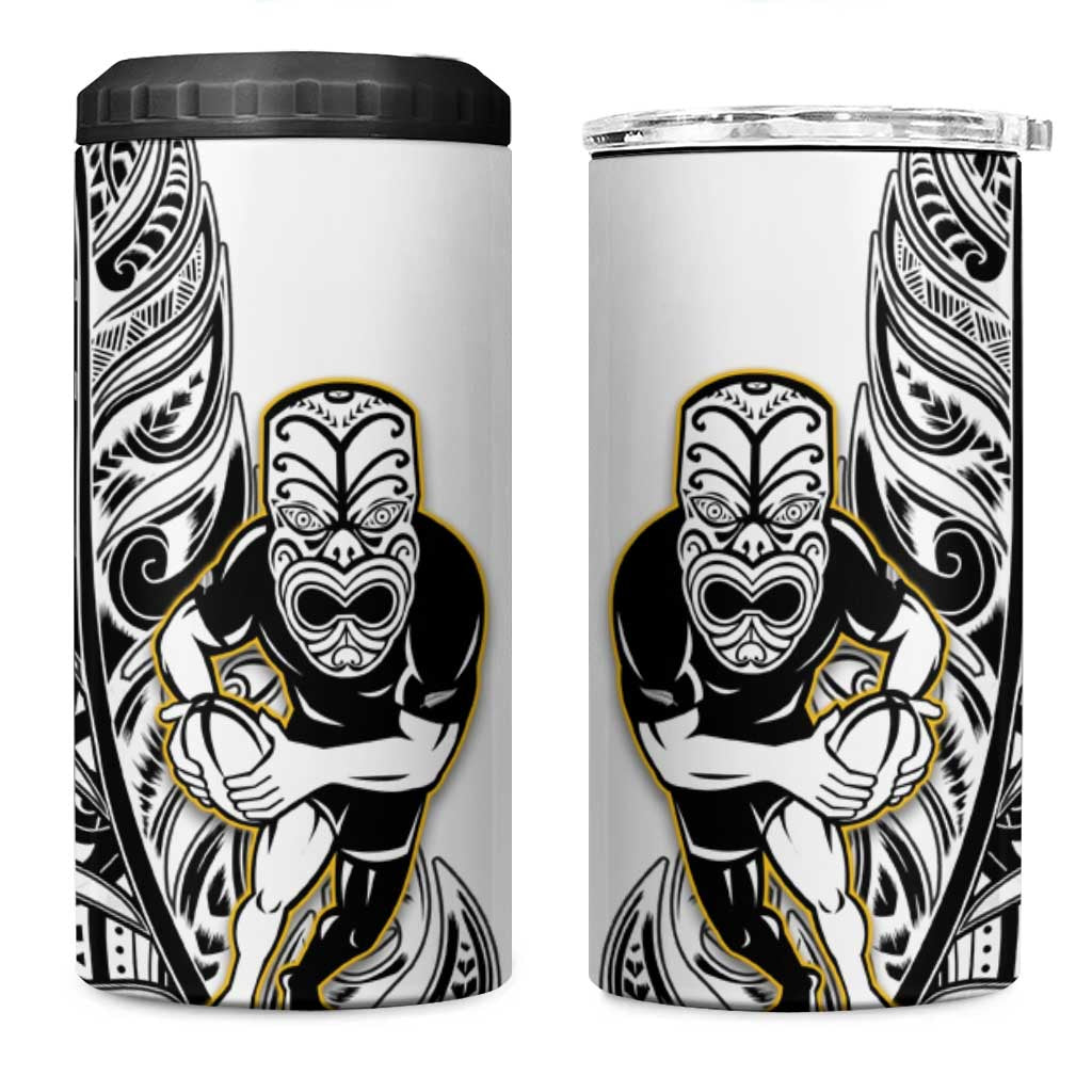 New Zealand Silver Fern Rugby 4 in 1 Can Cooler Tumbler All Black Maori Version White