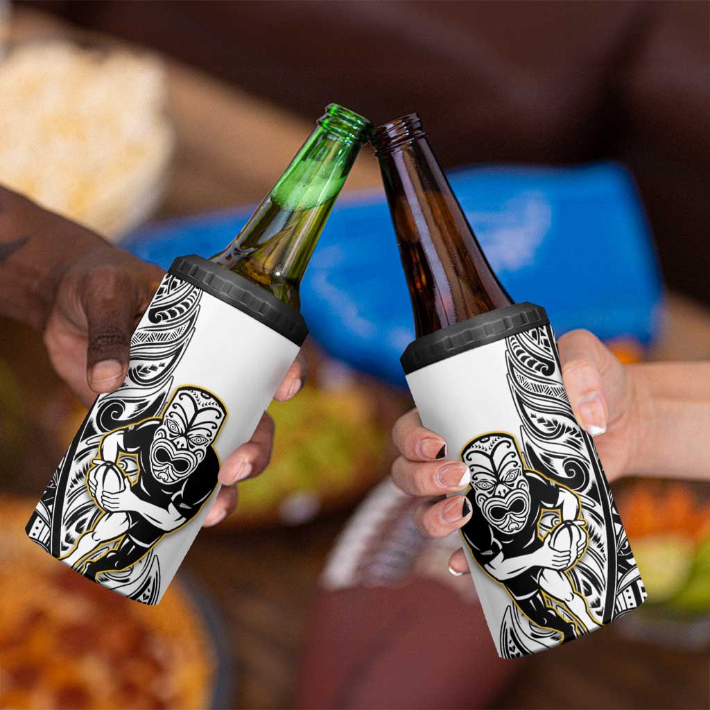 New Zealand Silver Fern Rugby 4 in 1 Can Cooler Tumbler All Black Maori Version White