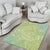 Baby Green Gradient Polynesia Area Rug Hawaiian Tribal Hammerhead Shark Tattoo