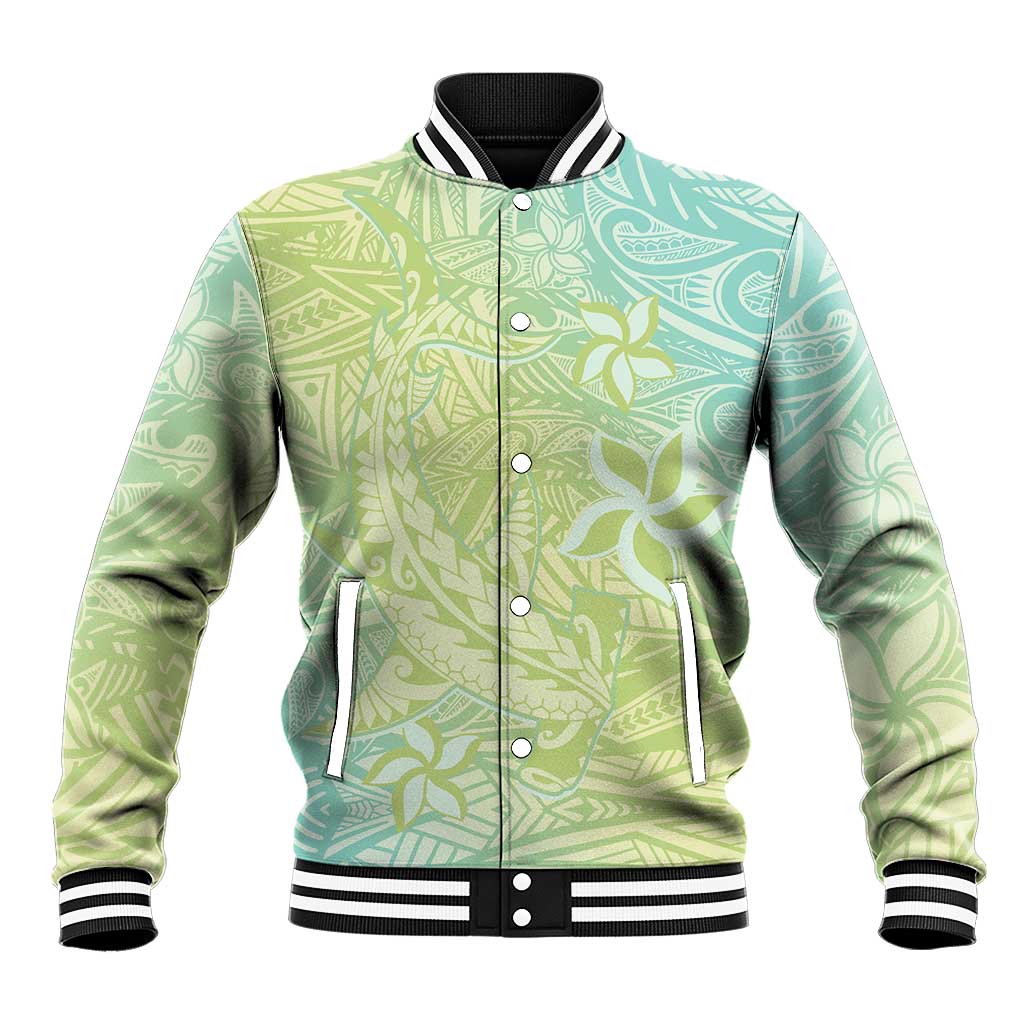 Baby Green Gradient Polynesia Baseball Jacket Hawaiian Tribal Hammerhead Shark Tattoo LT14 Unisex Baby Green - Polynesian Pride