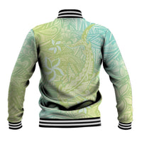 Baby Green Gradient Polynesia Baseball Jacket Hawaiian Tribal Hammerhead Shark Tattoo LT14 - Polynesian Pride
