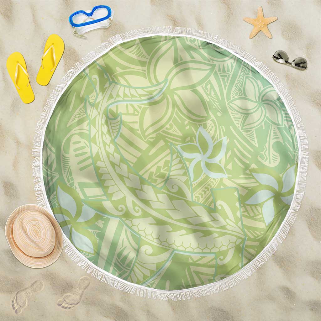 Baby Green Gradient Polynesia Beach Blanket Hawaiian Tribal Hammerhead Shark Tattoo LT14 One Size 150cm Baby Green - Polynesian Pride
