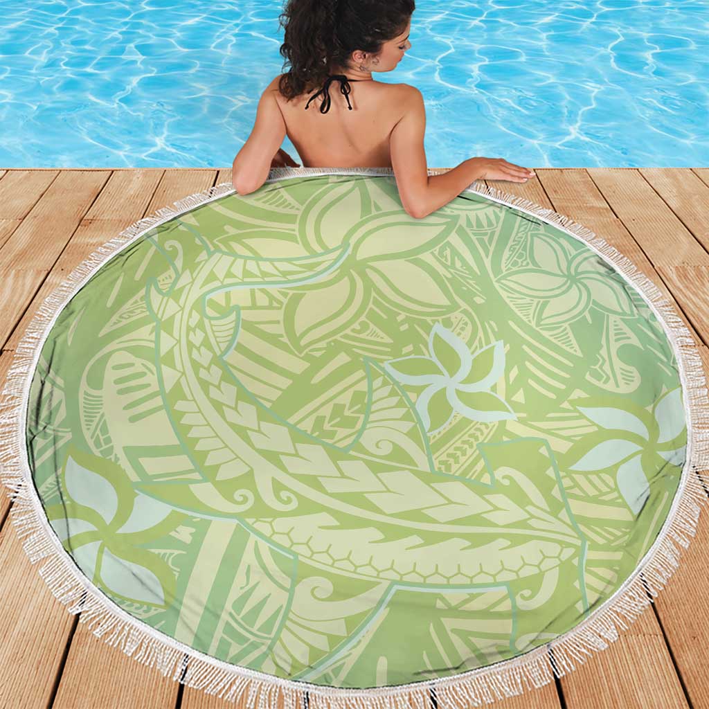 Baby Green Gradient Polynesia Beach Blanket Hawaiian Tribal Hammerhead Shark Tattoo LT14 - Polynesian Pride