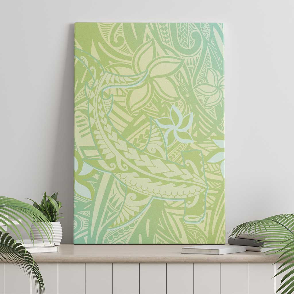 Baby Green Gradient Polynesia Canvas Wall Art Hawaiian Tribal Hammerhead Shark Tattoo LT14 - Polynesian Pride