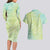 Baby Green Gradient Polynesia Couples Matching Long Sleeve Bodycon Dress and Hawaiian Shirt Hawaiian Tribal Hammerhead Shark Tattoo