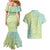 Baby Green Gradient Polynesia Couples Matching Mermaid Dress and Hawaiian Shirt Hawaiian Tribal Hammerhead Shark Tattoo