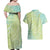 Baby Green Gradient Polynesia Couples Matching Off Shoulder Maxi Dress and Hawaiian Shirt Hawaiian Tribal Hammerhead Shark Tattoo