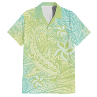 Baby Green Gradient Polynesia Family Matching Long Sleeve Bodycon Dress and Hawaiian Shirt Hawaiian Tribal Hammerhead Shark Tattoo