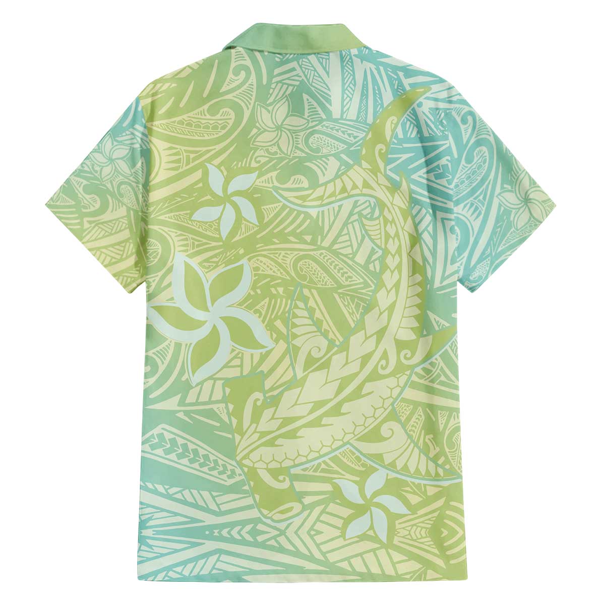 Baby Green Gradient Polynesia Family Matching Off The Shoulder Long Sleeve Dress and Hawaiian Shirt Hawaiian Tribal Hammerhead Shark Tattoo