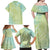 Baby Green Gradient Polynesia Family Matching Off Shoulder Maxi Dress and Hawaiian Shirt Hawaiian Tribal Hammerhead Shark Tattoo